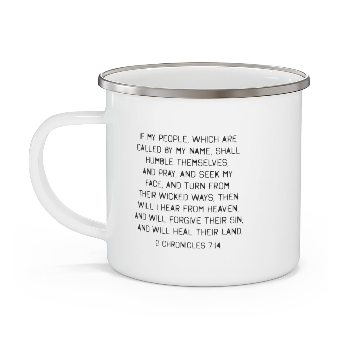 An Appeal to Heaven Flag with 2nd Chronicles 7:14 Enamel Camping Mug